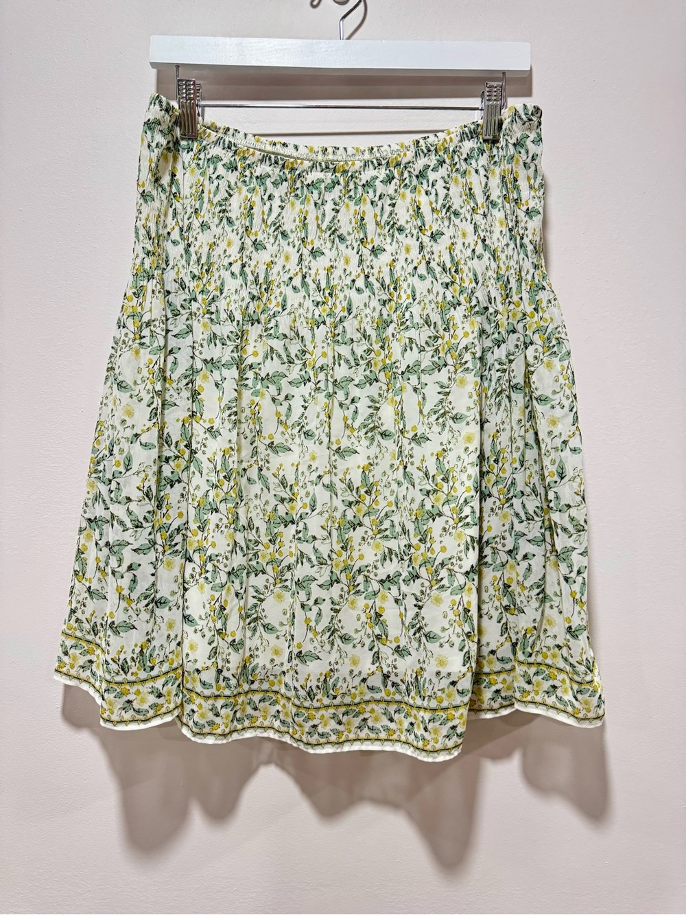 Max Studio Floral Smocked Circle Mini Skirt NWOT Size L